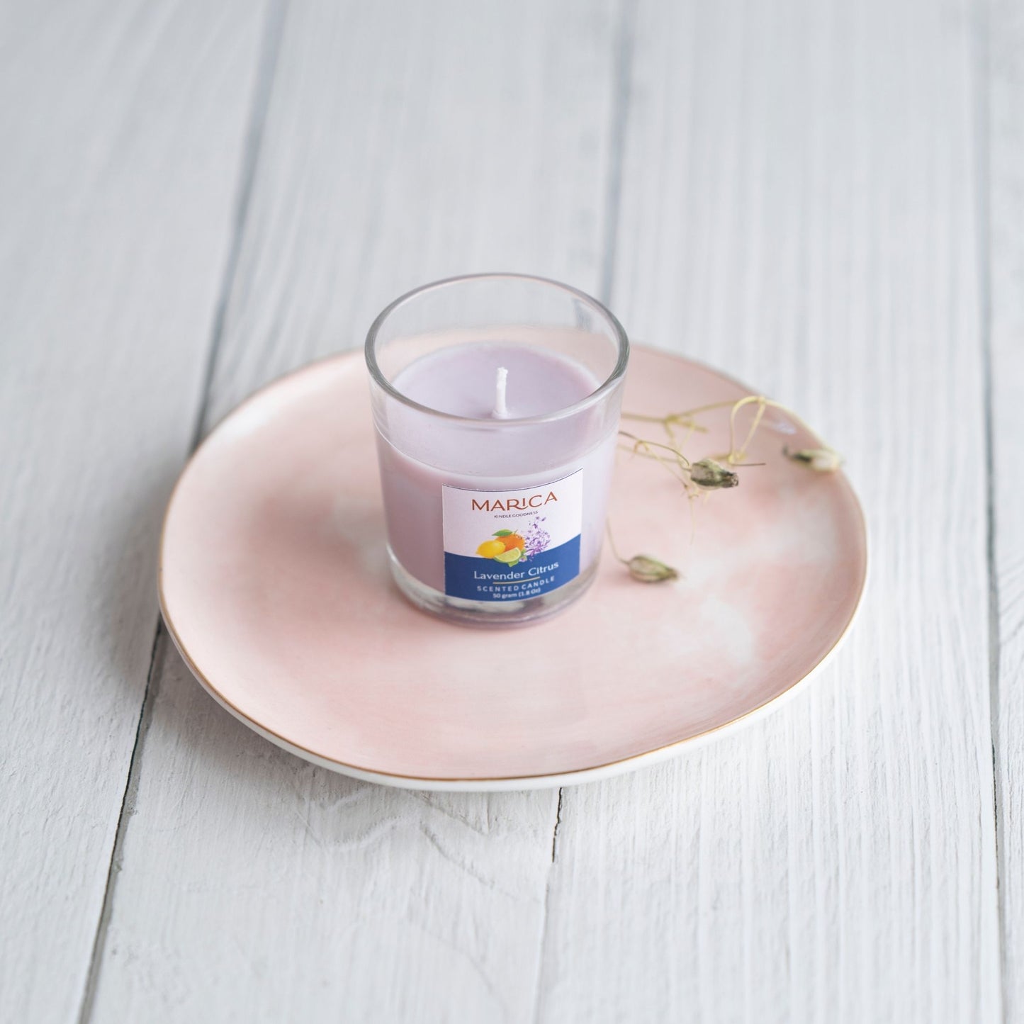 Marica Candle Lavender Citrus Scented, Shot Glass, 1.7Oz , Over 12 Hours of Burn Time