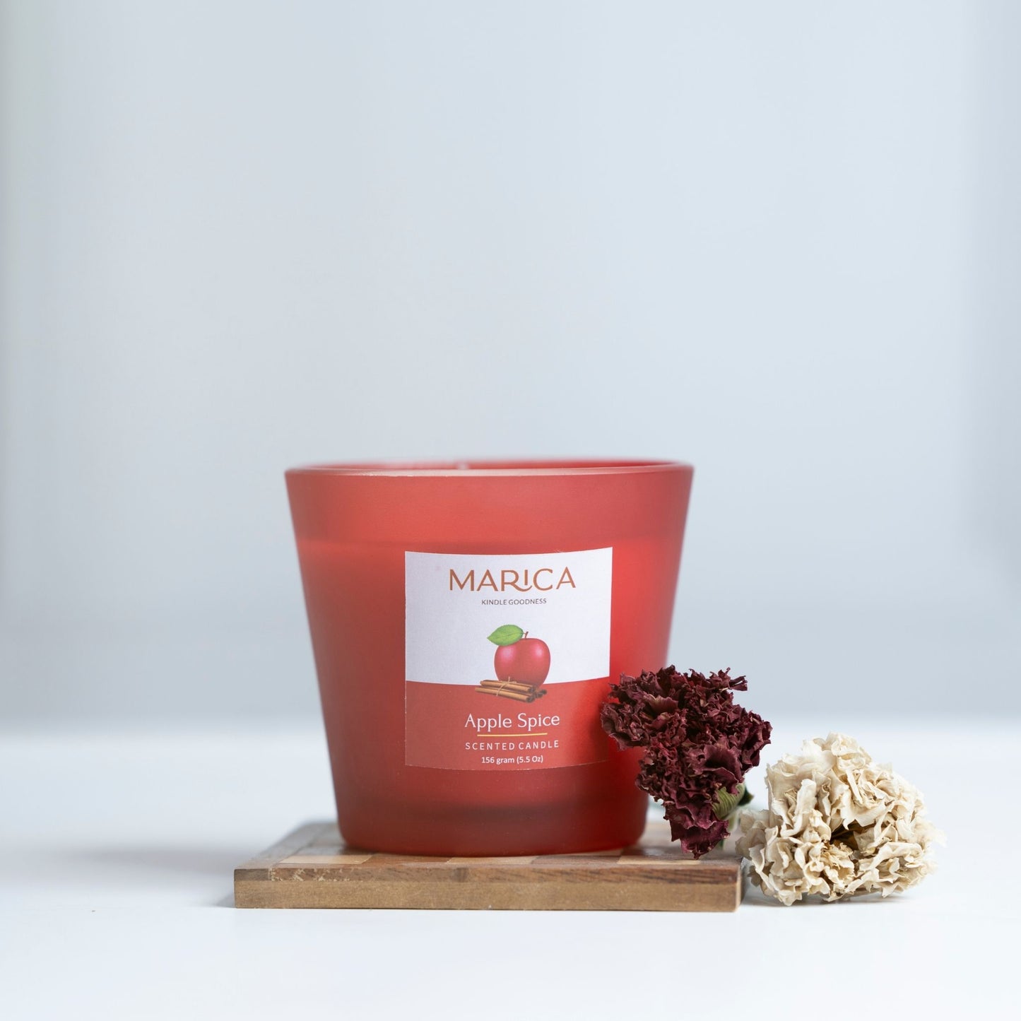 Marica Candle Apple Spice Scented, Tapered V Cup, 5.5 Oz (157 G), One Wick One wick Scanted candle,Over 39 Hours of Burn Time.