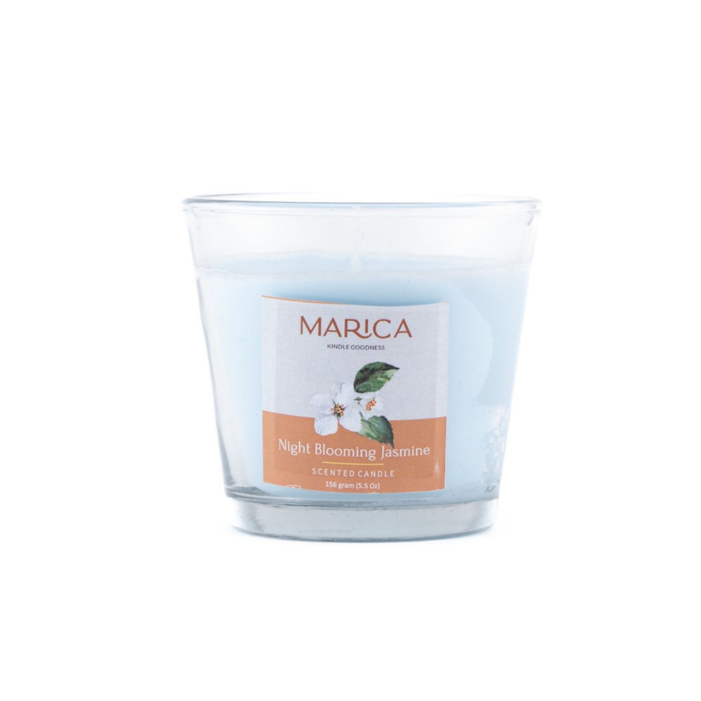 Marica Candle Night Blooming Jasmine Scented, Tapered V Cup, 5.5 Oz (157 G), One Wick One wick Scanted candle,Over 39 Hours of Burn Time.