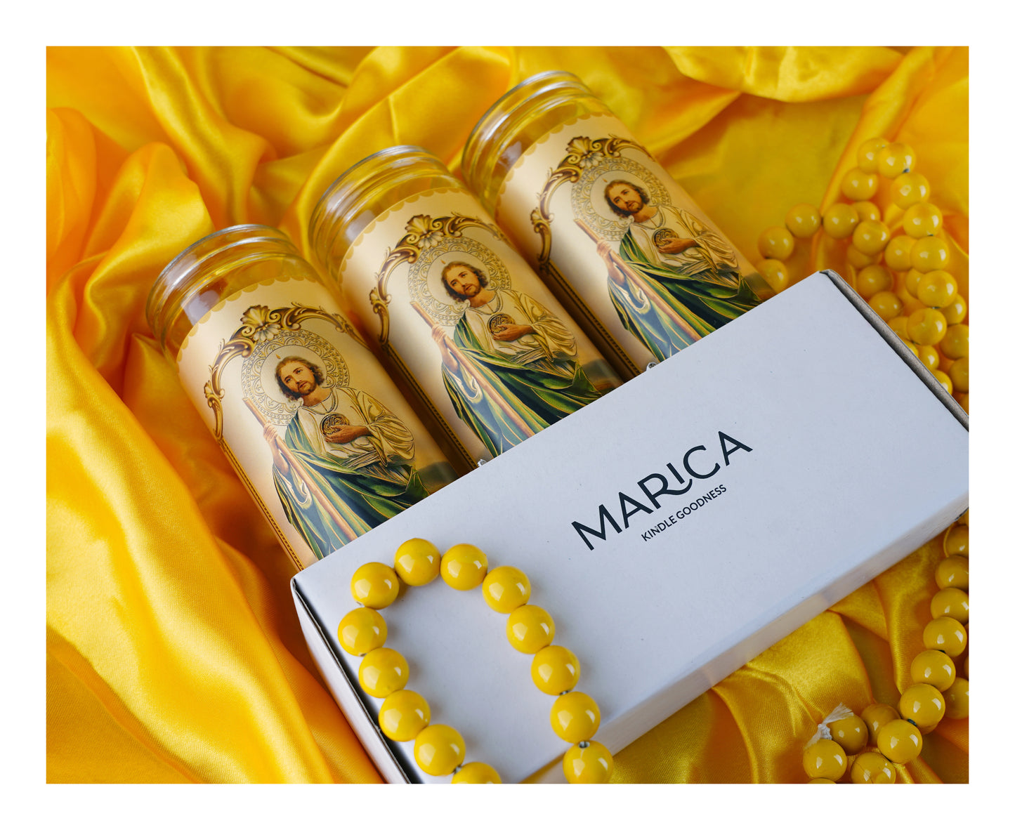 Marica Blessing Devotional Prayer Candle for Saint Judas Tadeo, Great for Sanctury, Vigils, Church, Cemetery, Home, 5.28 Oz (150 g) One wick Unscented  Green Color Candle, Over 35 Hours of Burn Time