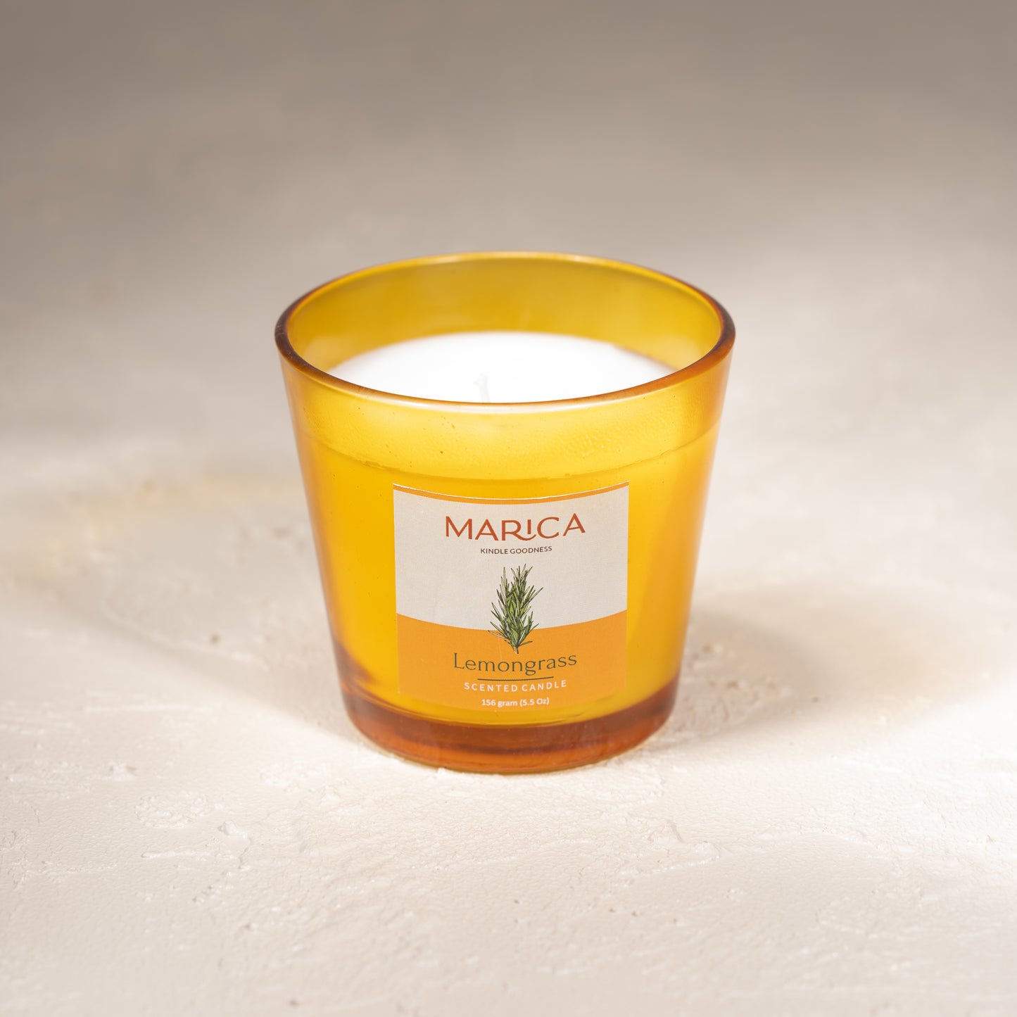 Marica Candle Lemongrass Scented, Tapered V Cup, 5.5 Oz (157 G), One Wick  One wick Scanted candle,Over 39 Hours of Burn Time.