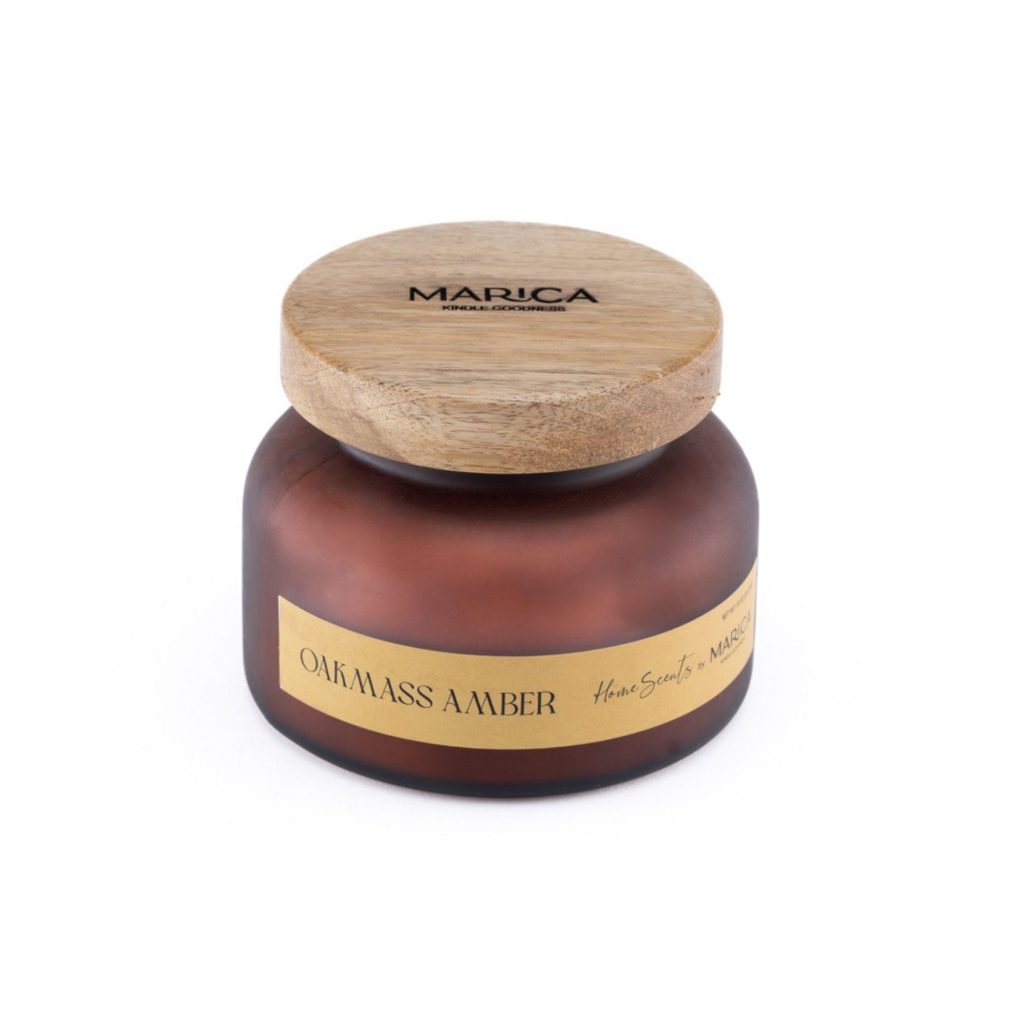 Marica Candle Oakmass Amber Scented, Monk Large Jar 18 Oz Two wick Candle, Over 60 Hours of Burn Time