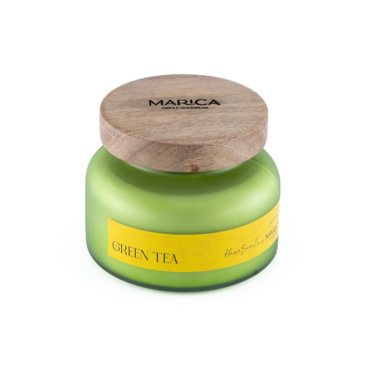 Marica Candle Green Tea Scented, Monk Large Jar 18 Oz Two wick Candle, Over 60 Hours of Burn Time