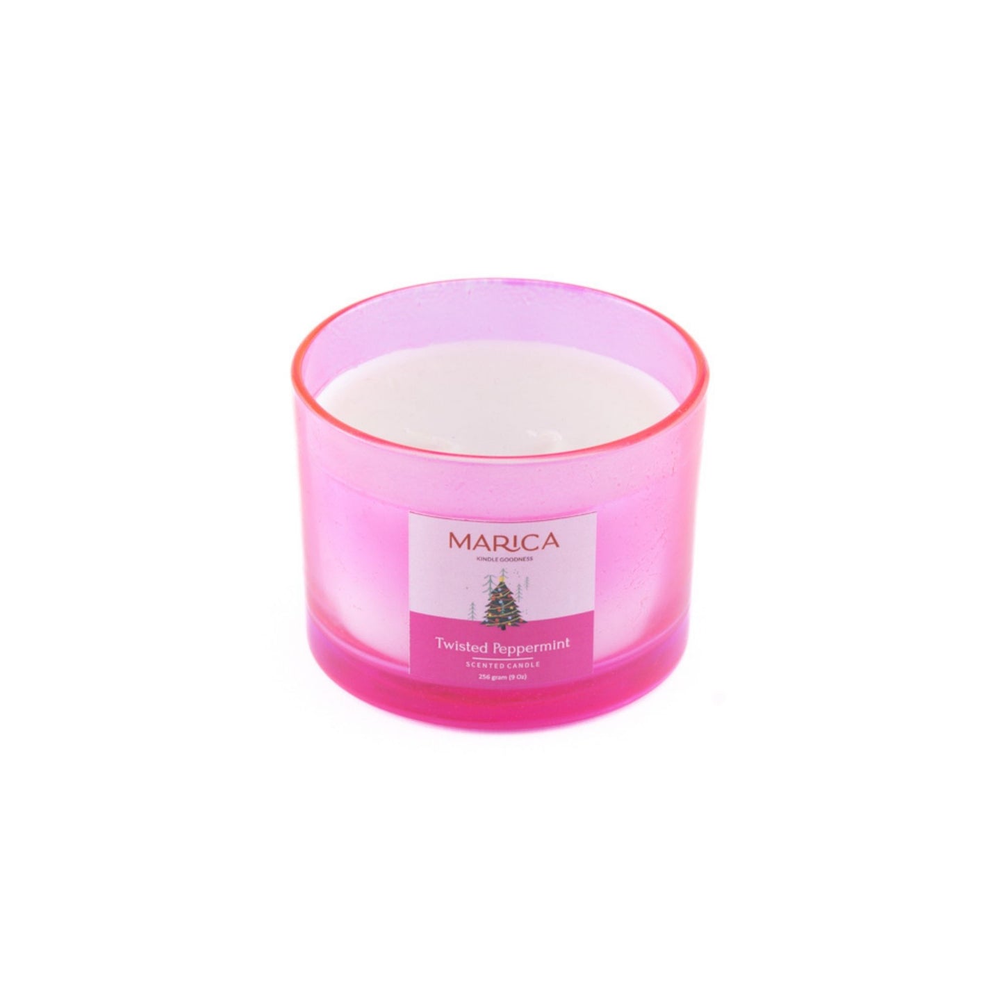 Marica Candle Twisted Peppermint Scented, 2-Wick Bowl, 8.8Oz , Over 38 Hours of Burn Time