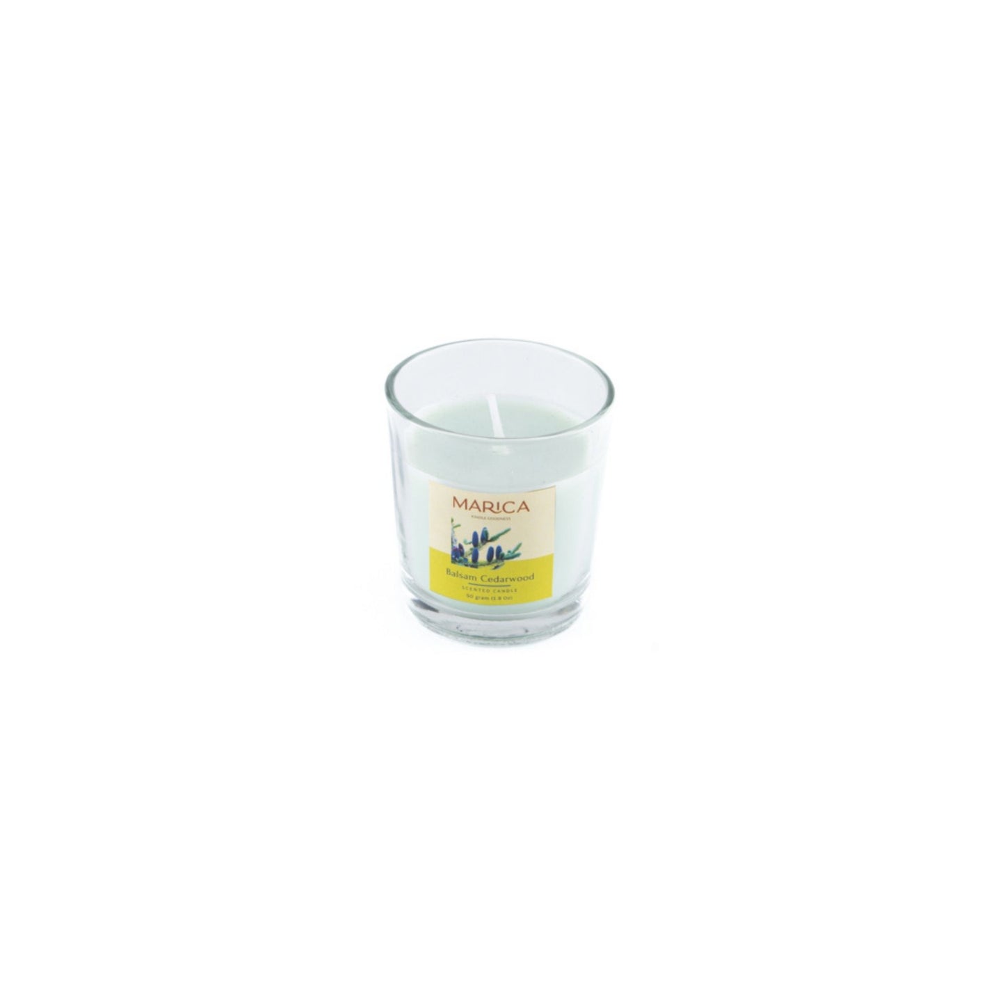 Marica Candle Balsam Cedarwood Scented,  Shot Glass, 1.7Oz , Over 12 Hours of Burn Time