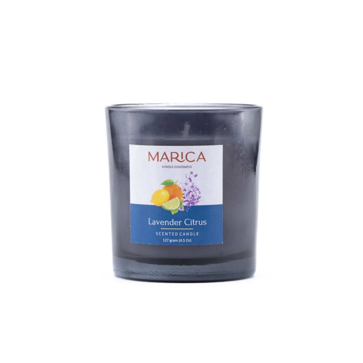 Marica Candle Lavender Citrus  Scented,  Straight Glass, 4.5Oz , Over 31 Hours of Burn Time