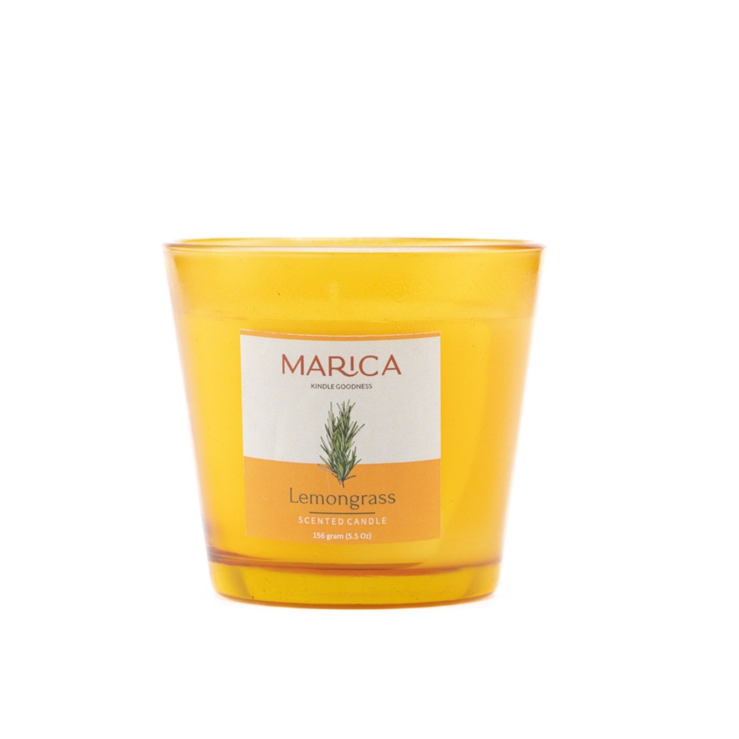 Marica Candle Lemongrass Scented, Tapered V Cup, 5.5 Oz (157 G), One Wick  One wick Scanted candle,Over 39 Hours of Burn Time.