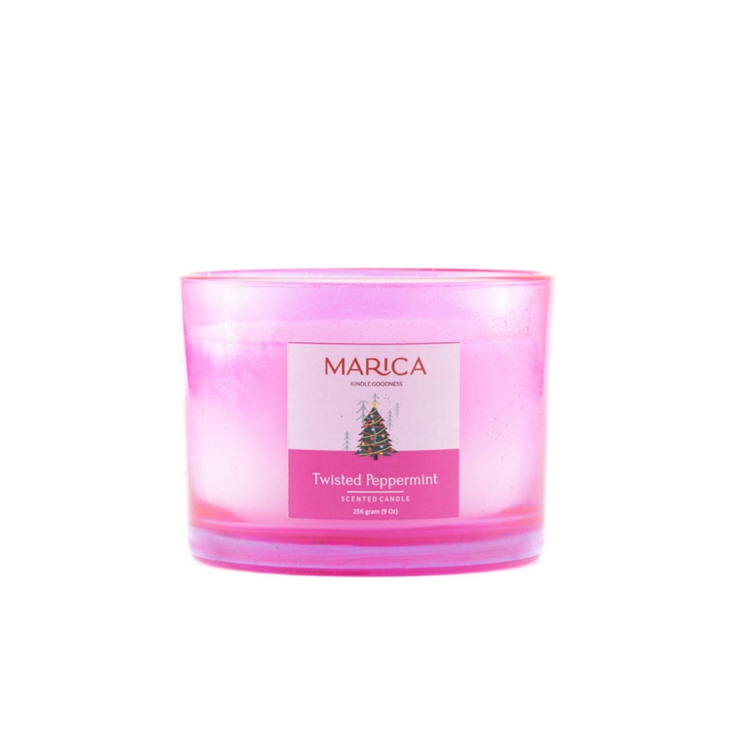 Marica Candle Twisted Peppermint Scented, 2-Wick Bowl, 8.8Oz , Over 38 Hours of Burn Time