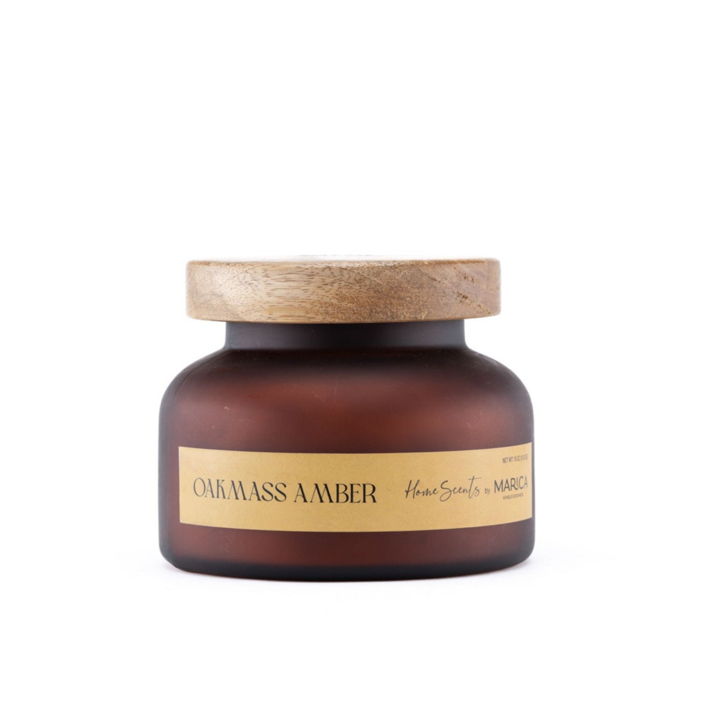 Marica Candle Oakmass Amber Scented, Monk Large Jar 18 Oz Two wick Candle, Over 60 Hours of Burn Time